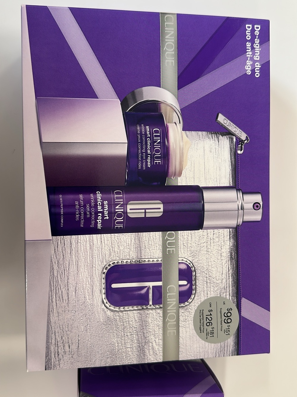 Clinique Purple and Silver Skincare Serum & Face Oil Duo